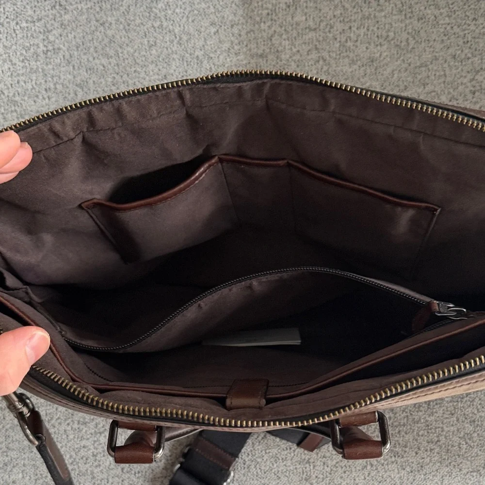 Coach Dark Brown Leather Briefcase - Picture 3 of 7